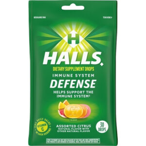 Halls Honey Cough Drops, 30 Count, 12 Per Pack, 4 Per Case