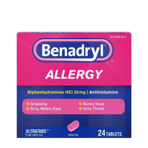 Benadryl Allergy Liqua-Gels Dye-Free Antihistamine 25 Mg Capsules, 24 Count, 6 Per Pack, 4 Per Case
