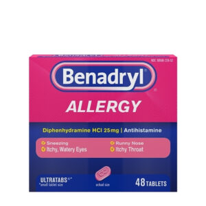 Benadryl Allergy Antihistamine 25 Mg Tablets, 24 Count, 6 Per Pack, 4 Per Case