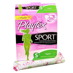 Playtex Sport Regular Unscented Plastic Tampons, 18 Count, 12 Per Case