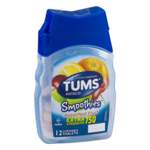 Tums Extra Strength Assorted Fruit, 12 Count, 9 Per Pack, 8 Per Case
