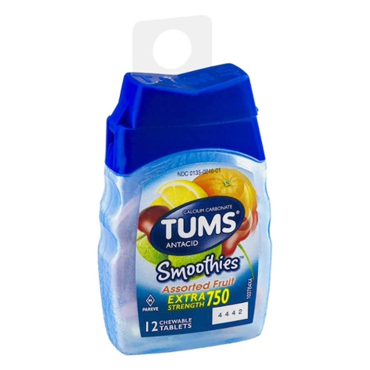 Tums Extra Strength Assorted Fruit, 12 Each, 9 Per Pack, 8 Per Case