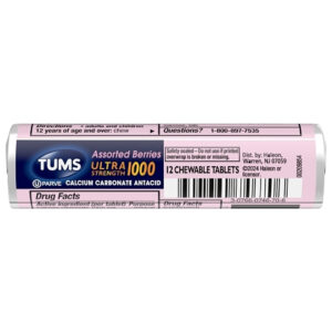 Tums Extra Assorted Berries, 8 Each, 12 Per Pack, 30 Per Case