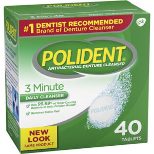 Polident Overnight White Cleanser, 40 Tablets, 12 Per Case