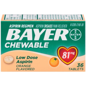 Bayer Aspirin 81Mg Tablets, 300 Piece, 4 Per Pack, 6 Per Case