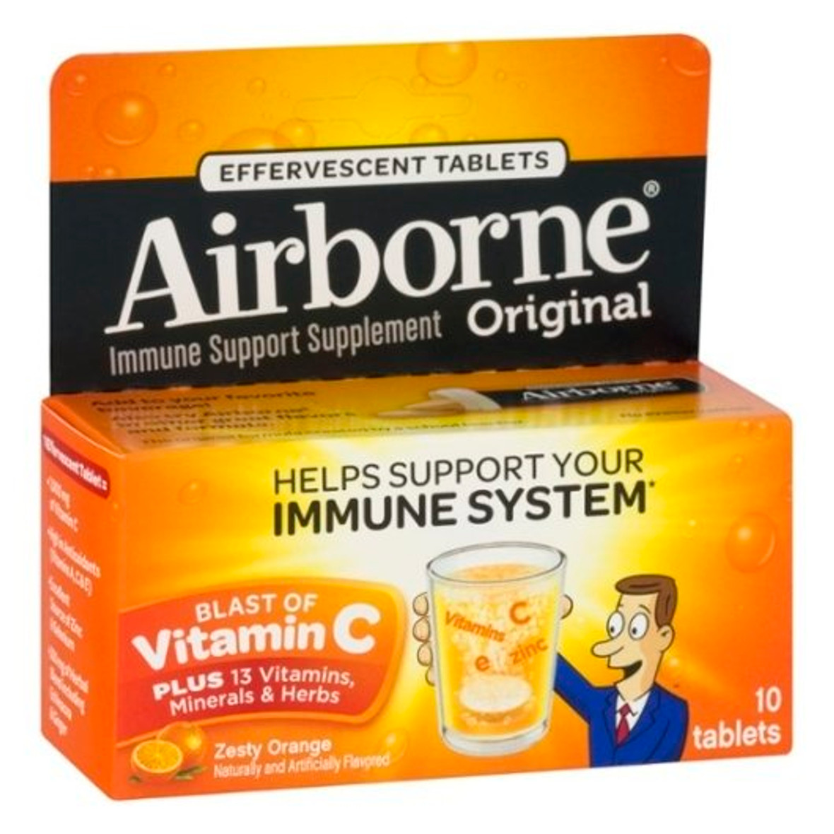 Immune Support Effervescent Tablet, Zesty Orange, 10 Per Box, 72 Boxes Per Carton