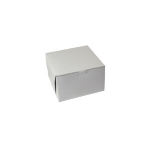 Boxit Lock Corner One Piece White Bakery Box, 8  x 8  x 2.5 , 250 Per Case