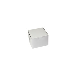 Boxit Lock Corner One Piece White Bakery Box, 8  x 8  x 2.5 , 250 Per Case