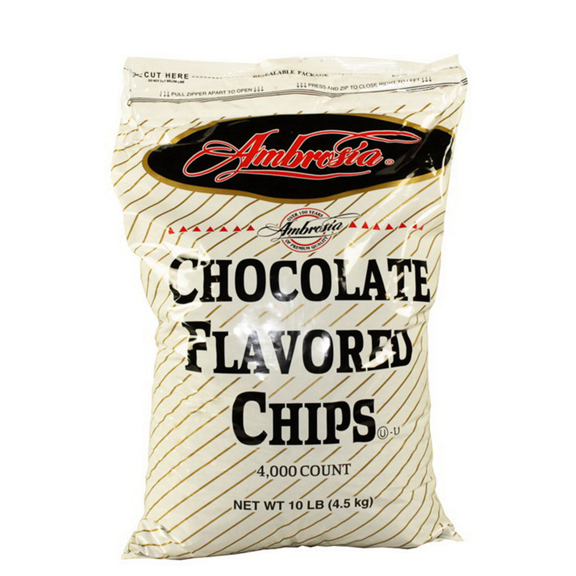 Ambrosia Select Semisweet Chocolate Drops, 25 Pound, 1 per Case