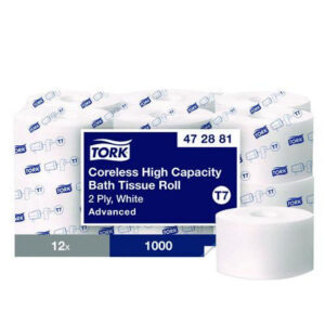 Coreless High Capacity Bath Tissue, 2-ply, White, 750 Sheets/roll, White, 12/carton