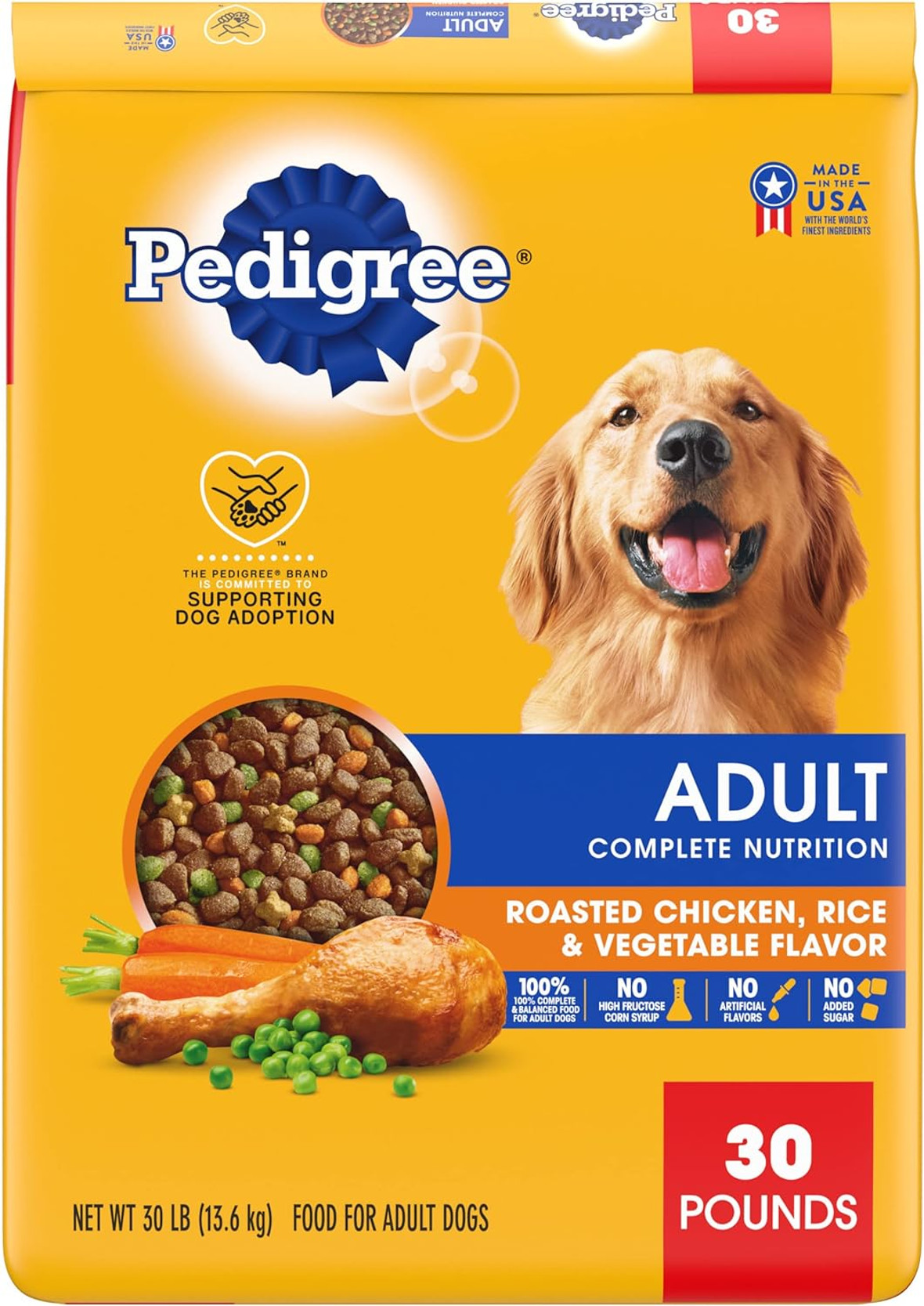 Pedigree Healthy Weight Roasted Chicken and Vegetable Flavor Dry Dog Food, 14 Pound