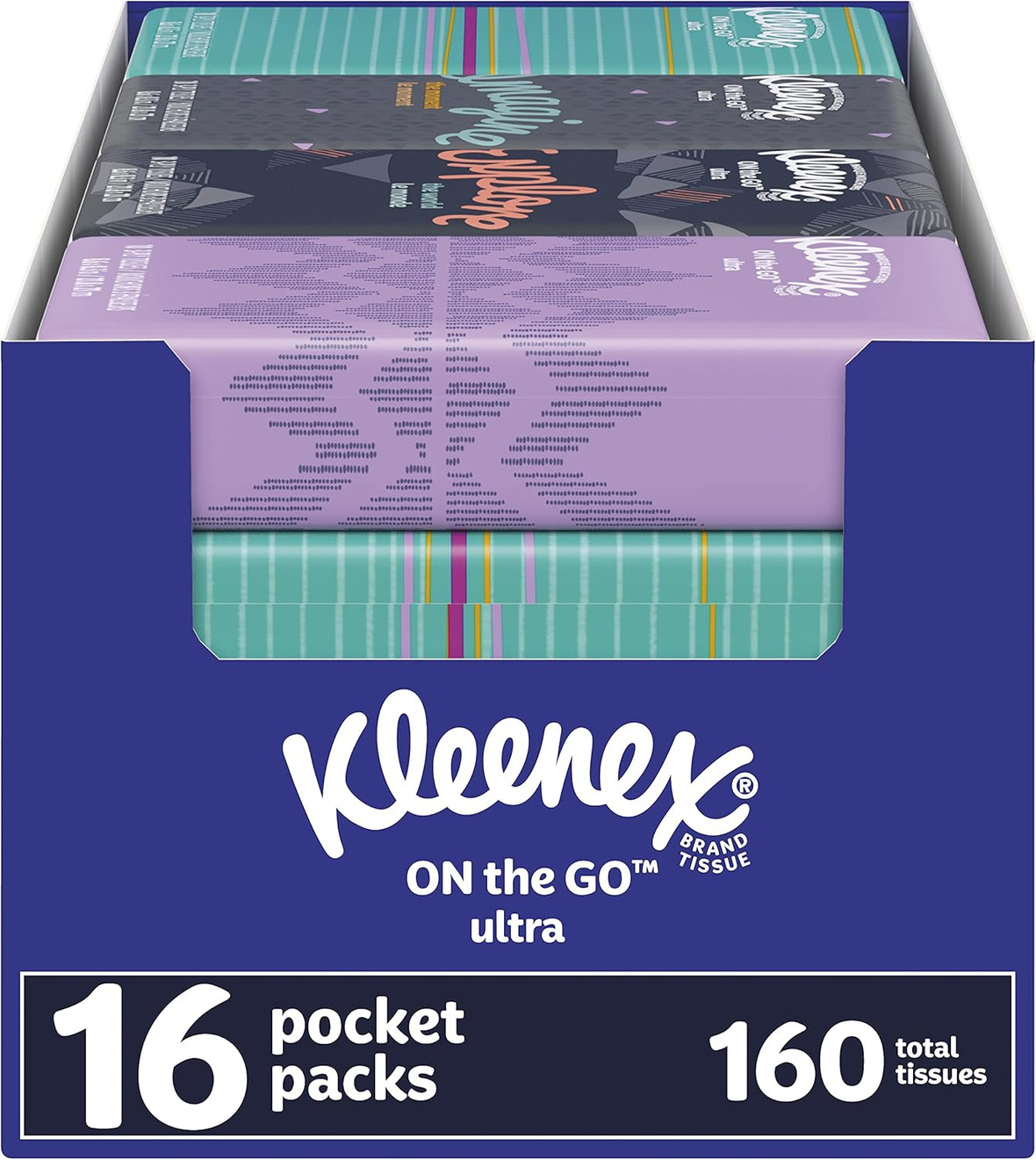 Kleenex Facial Tissues To Go Pocket Pack, 80 Count, 12 Per Case
