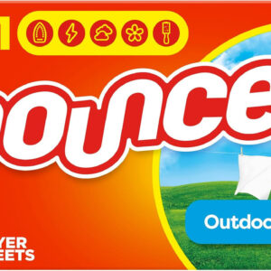 Bounce® Fabric Softener Sheets, Outdoor Fresh, 15 Sheets/Box, 15 Box/Carton