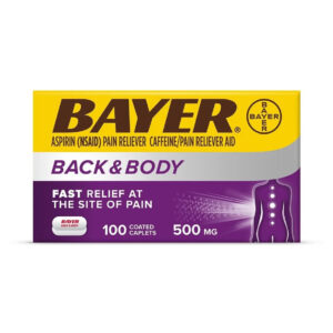 Bayer Aspirin Back and Body Extra Strength Coated Tablets, 100 Count, 24 Per Case
