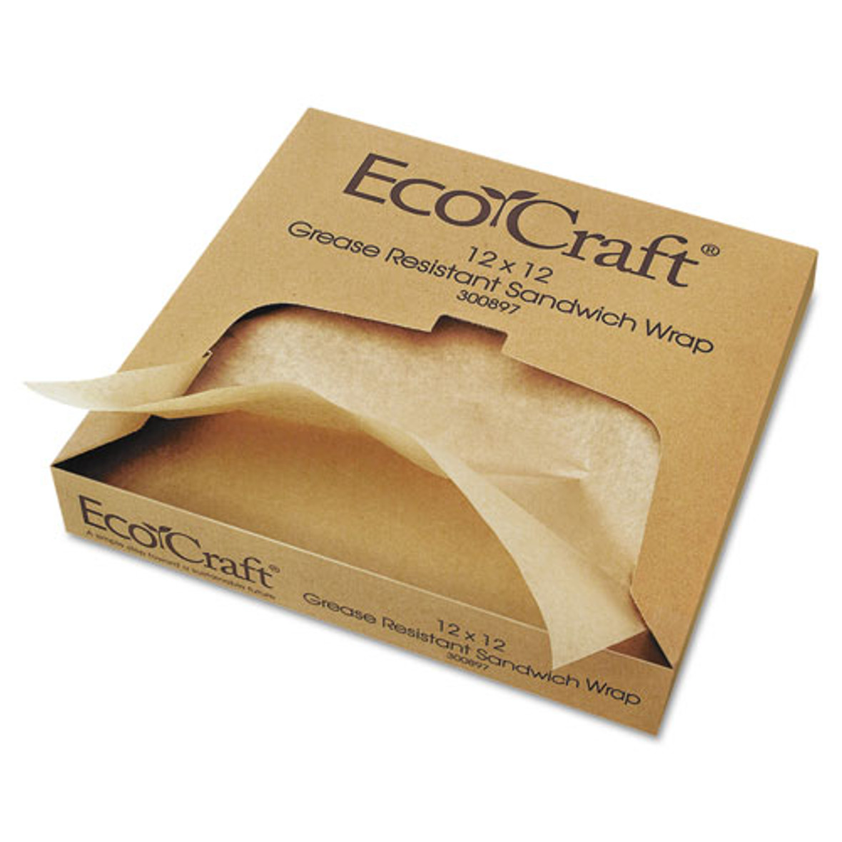 EcoCraft Grease-Resistant Paper Wraps And Liners, 12 x 12, Yellow, 1,000/Box, 5 Boxes/Carton