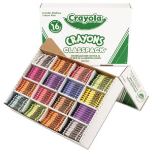 Classpack Regular Crayons, 8 Colors, 800/box