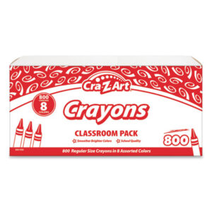 Classpack Regular Crayons, 8 Colors, 800/box