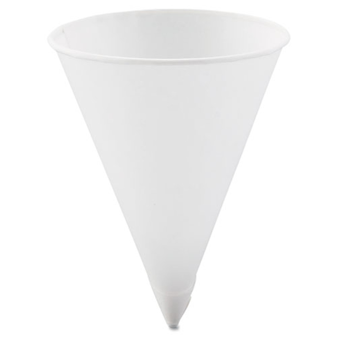 Cone Water Cups, Paper, 4 Oz, Rolled Rim, White, 200/bag, 25 Bags/carton
