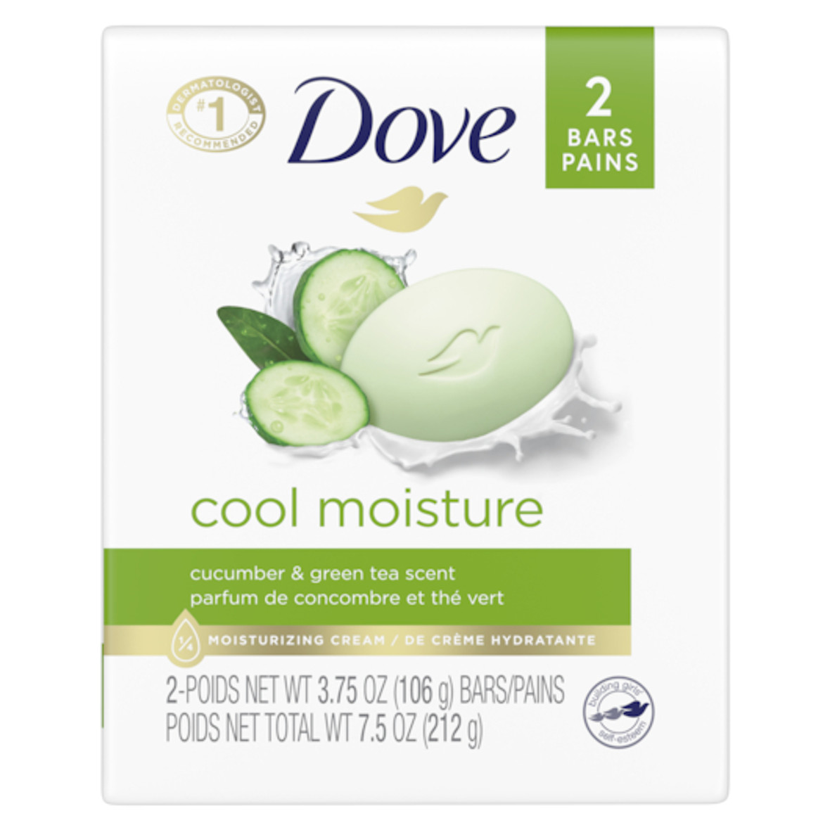 Dove Bar Soap Cool Moisture, 7.5 Ounce, 12 Per Case