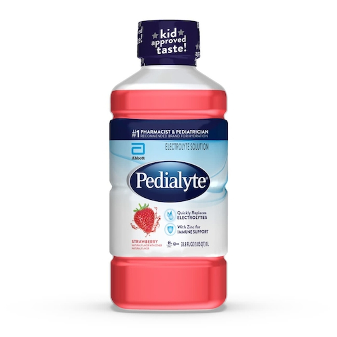 Pedialyte Fruit Flavored 1 Liter Electrolyte Solution, 33.8 Fluid Ounce, 8 Per Case