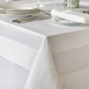 Oxford Cotton Satin Band Table Linen Tablecloth (72" x 72"), 1 Dozen
