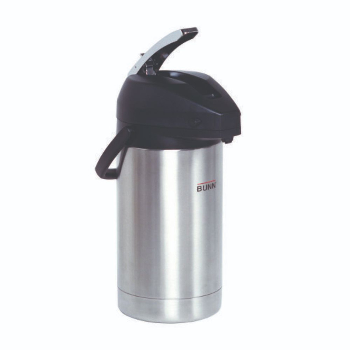 BUNN® 3 Liter Lever Action Airpot, Stainless Steel/Black