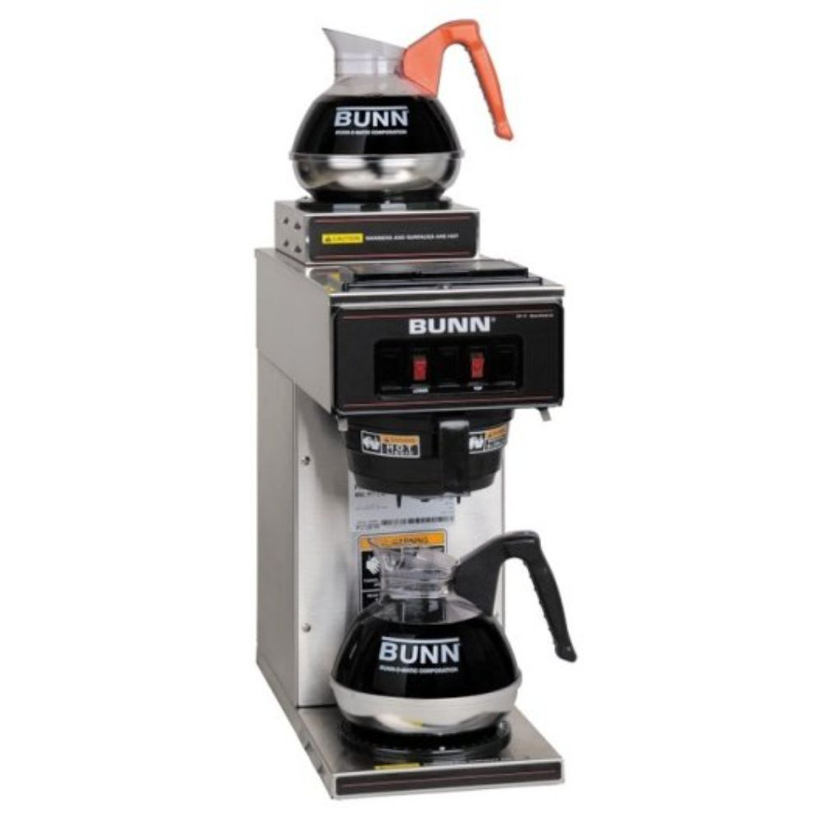 Bunn®VPR Two Burner Pourover Coffee Brewer, Stainless Steel, Black